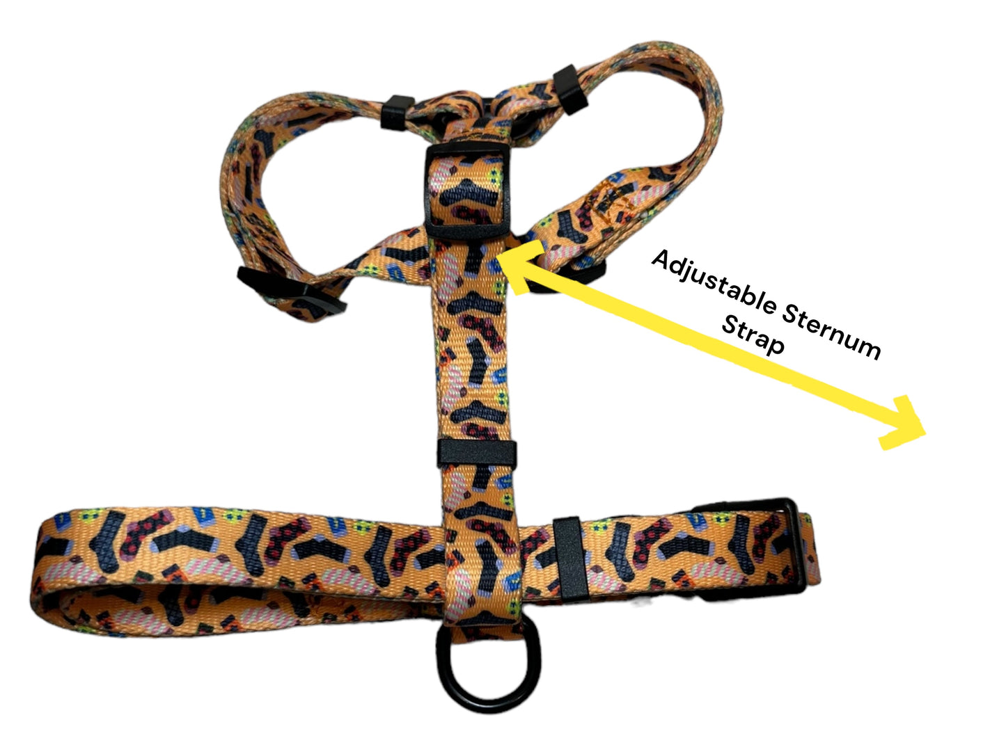 Socks Nylon Dog Harness: Adjustable, matching leash and poop back available