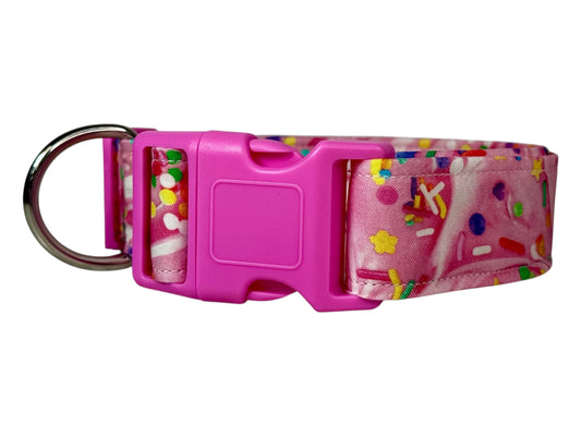 Frosting with Sprinkles food dog collar, Handmade Pet Collar with Heavy-Duty Webbing & Stainless Steel Hardware (Copy)