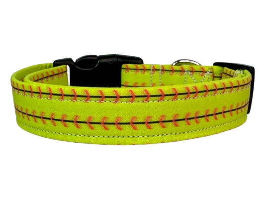 Softball dog collar - handmade side release dog collar