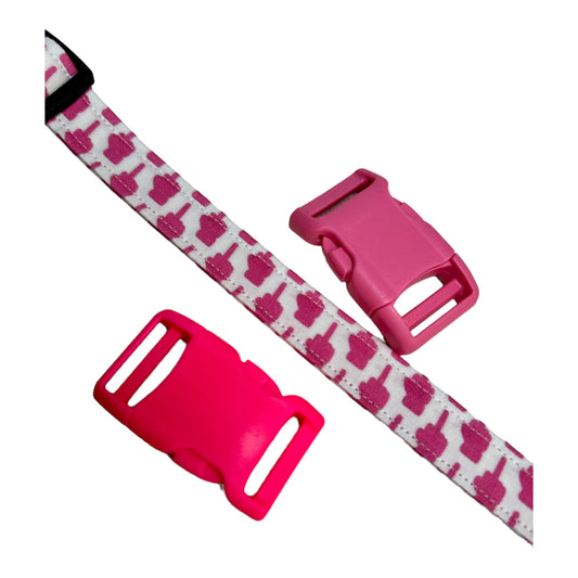 Middle Finger dog collar, handmade side release adjustable dog collar