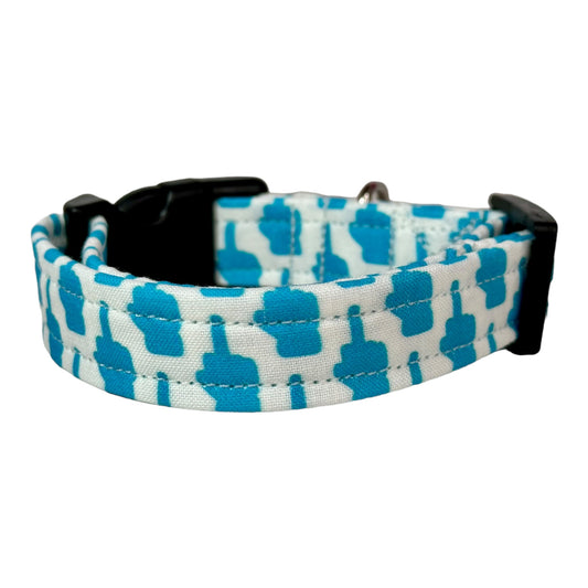 Middle Finger dog collar, handmade side release adjustable dog collar