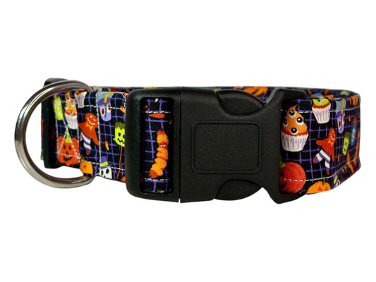 Halloween Food Dog collar, handmade side release dog collar