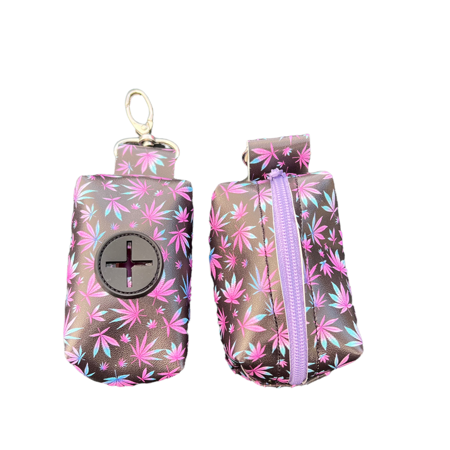 Hemp themed Dog poop bag holder, dog waste bag holder, faux leather poop bag dispenser, dog waste bag dispenser, vegan leather poop bag