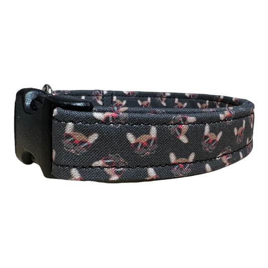 French Bulldog Dog Collar or Cat Collar, Side release adjustable, dog collar boy, collars for dogs