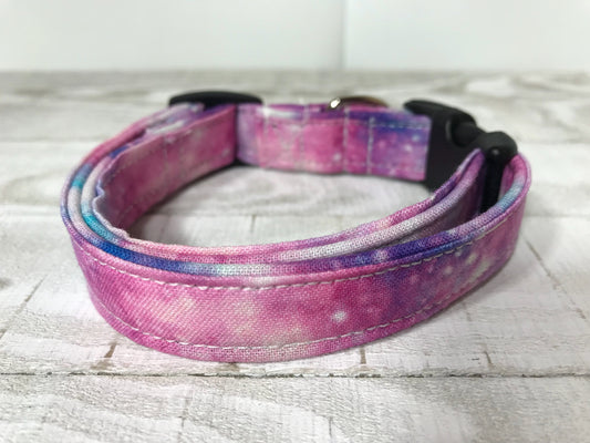 Dog Collar, girl dog collar, galaxy dog collar, adjustable collar, nylon collar, galaxy collar, pastel, galaxy print, galaxy, universe