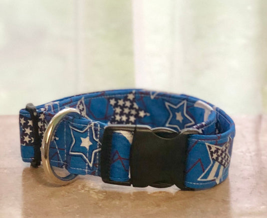 Dog Collar, Girl dog collar, boy dog collar, patriotic collar, adjustable collar, nylon collar, buckle dog collar, patriotic collar, stars