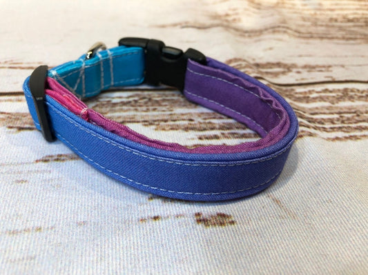 Dog Collar, girl dog collar, pastel Ombre dog collar, adjustable collar, buckle collar, pastel dog collar, purple, pink, blue, ombre