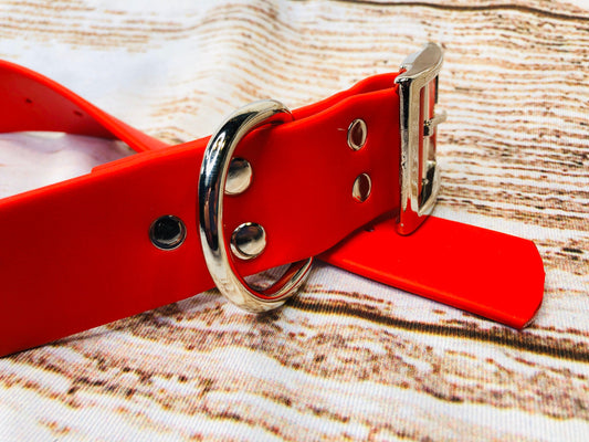 Biothane dog collar, Red dog collar, dog collar, buckle dog collar, waterproof collar, wide dog collar, vegan leather collar, Red