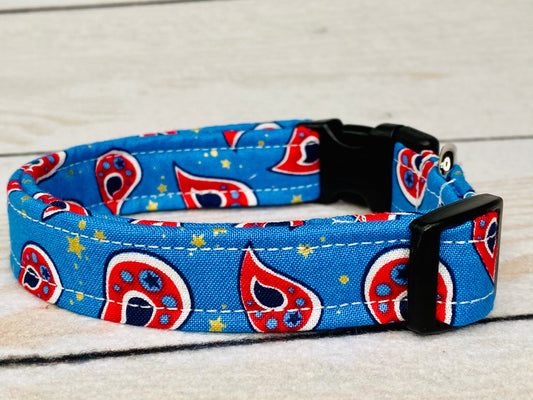 Dog Collar, Girl dog collar, boy dog collar, patriotic dog collar, adjustable dog collar, paisley dog collar, patriotic dog collar, paisley