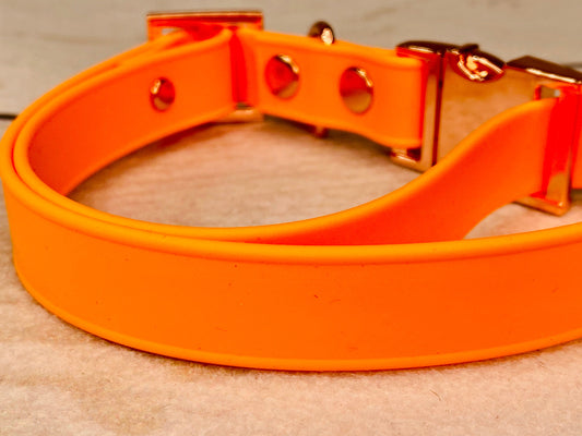 Biothane dog collar, dog collar peach, dog collar, buckle dog collar, waterproof collar, Adjustable Biothane Dog Collar, rose gold hardware
