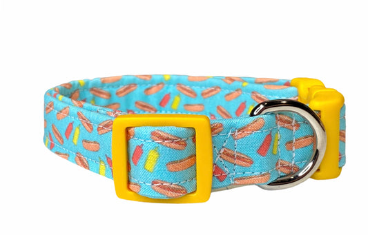 Dog Collar, Hot dog collar, weenie dog collar, food dog collar, funny dog collar, eco friendly dog collar, teeny weenies, hot dogs, unisex