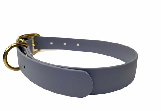 Biothane dog collar, gray dog collar, dog collar, buckle dog collar, waterproof collar, slate gray, rose gold hardware, gray biothane collar