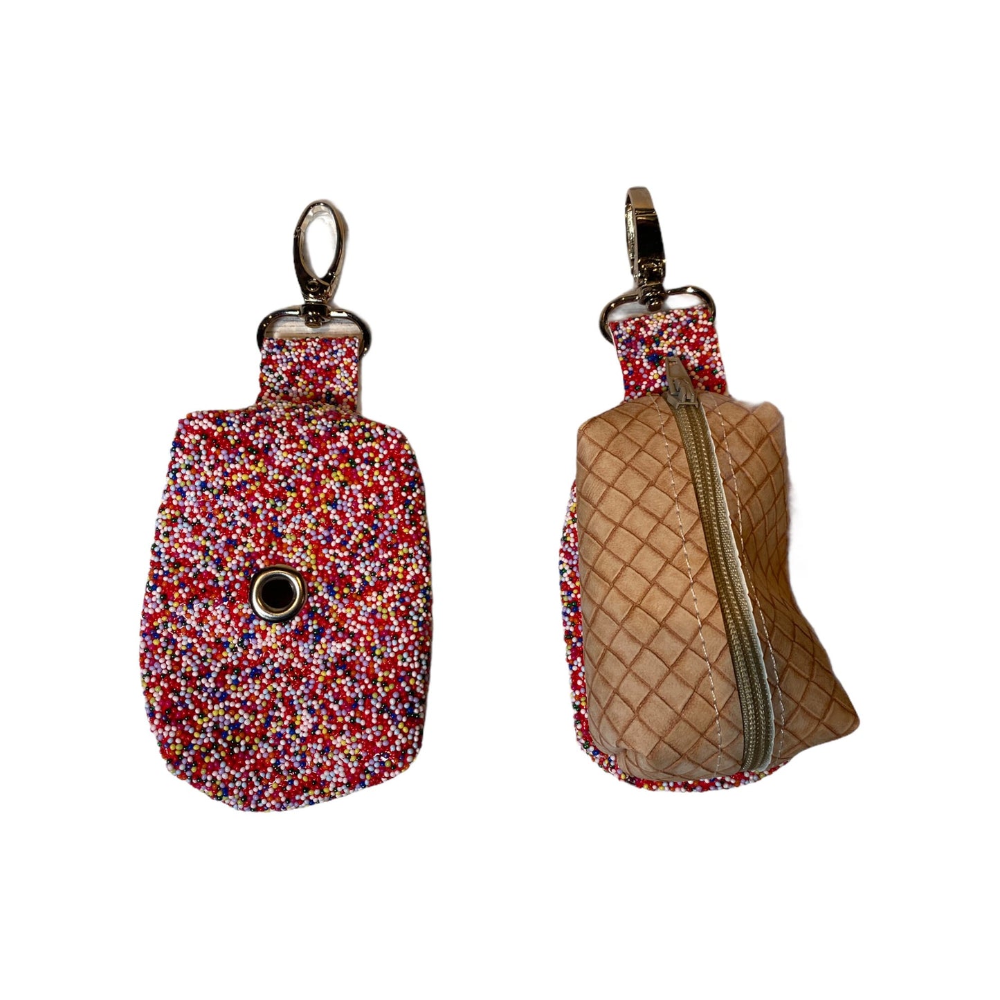 Ice Cream Cone Dog poop bag holder, dog waste bag holder, faux leather poop bag dispenser, dog waste bag dispenser, vegan leather poop bag