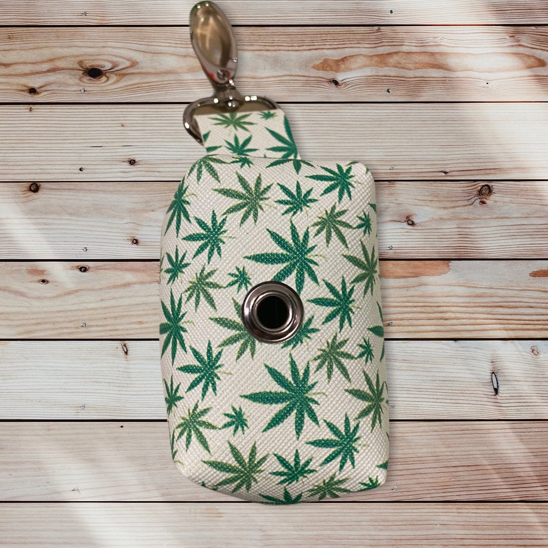 Weed Dog poop bag holder, 420, dog waste bag holder, faux leather dog poop bag dispenser, dog waste bag dispenser, vegan leather poop bag