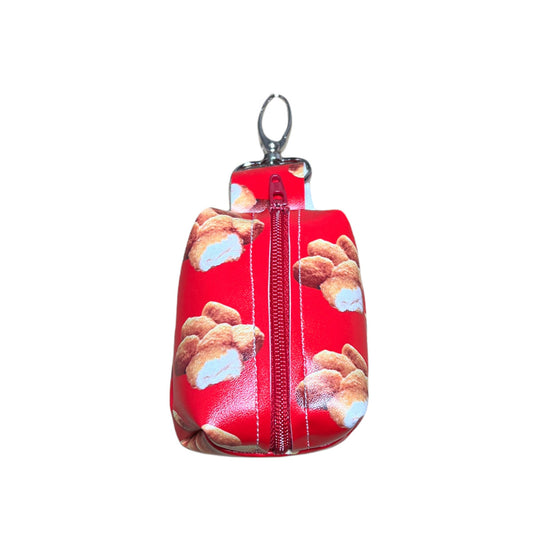 Chicken Nugget poop bag holder, dog waste bag holder, faux leather poop bag dispenser, dog waste bag dispenser, vegan leather poop bag