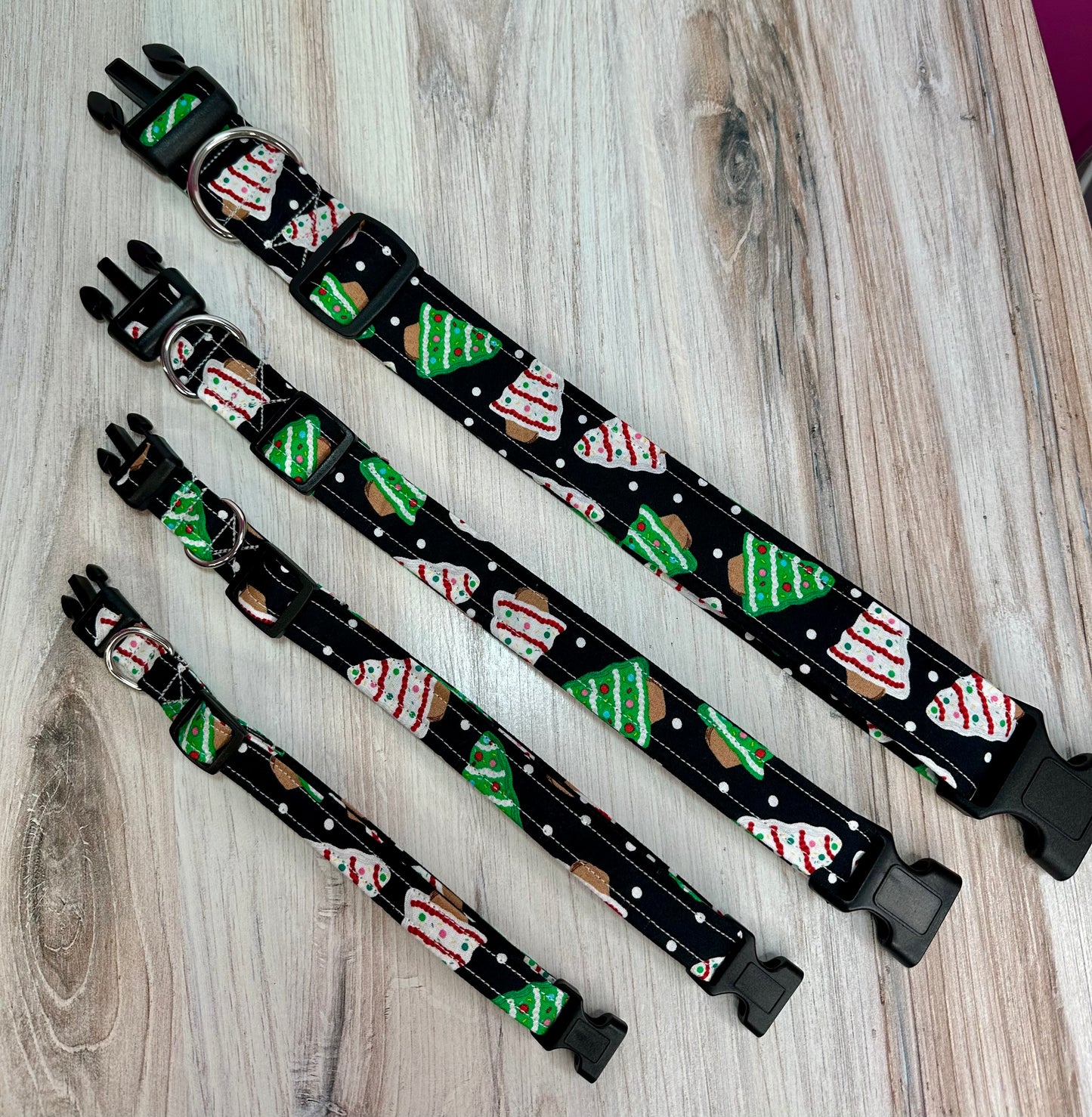Christmas snack cake, food Dog collar, handmade side release dog collar