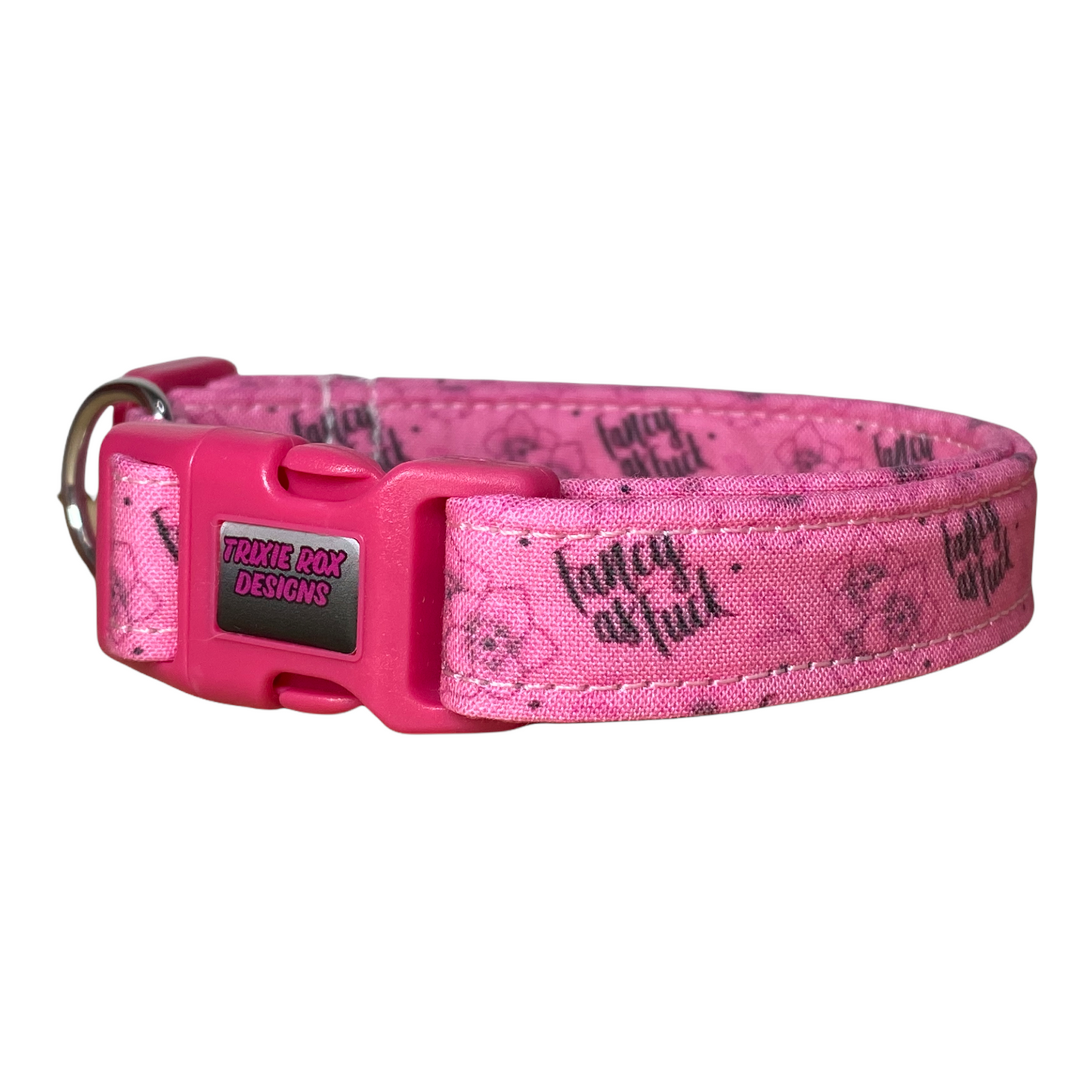 Fancy as Fuck Dog collar, Funny handmade side release dog collar