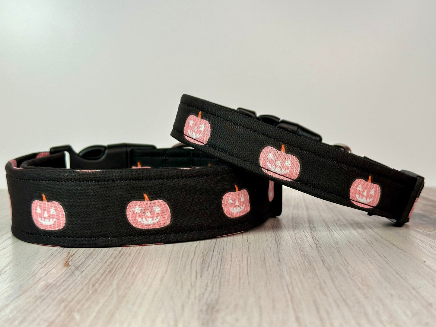 Halloween pumpkin Dog collar, handmade side release dog collar