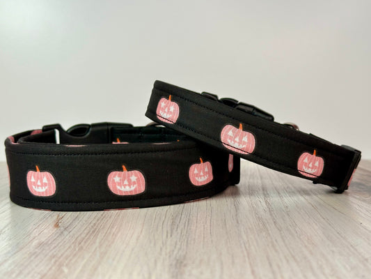Halloween pumpkin Dog collar, handmade side release dog collar