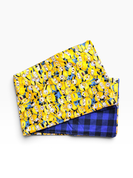 Yellow guys flannel pet blanket