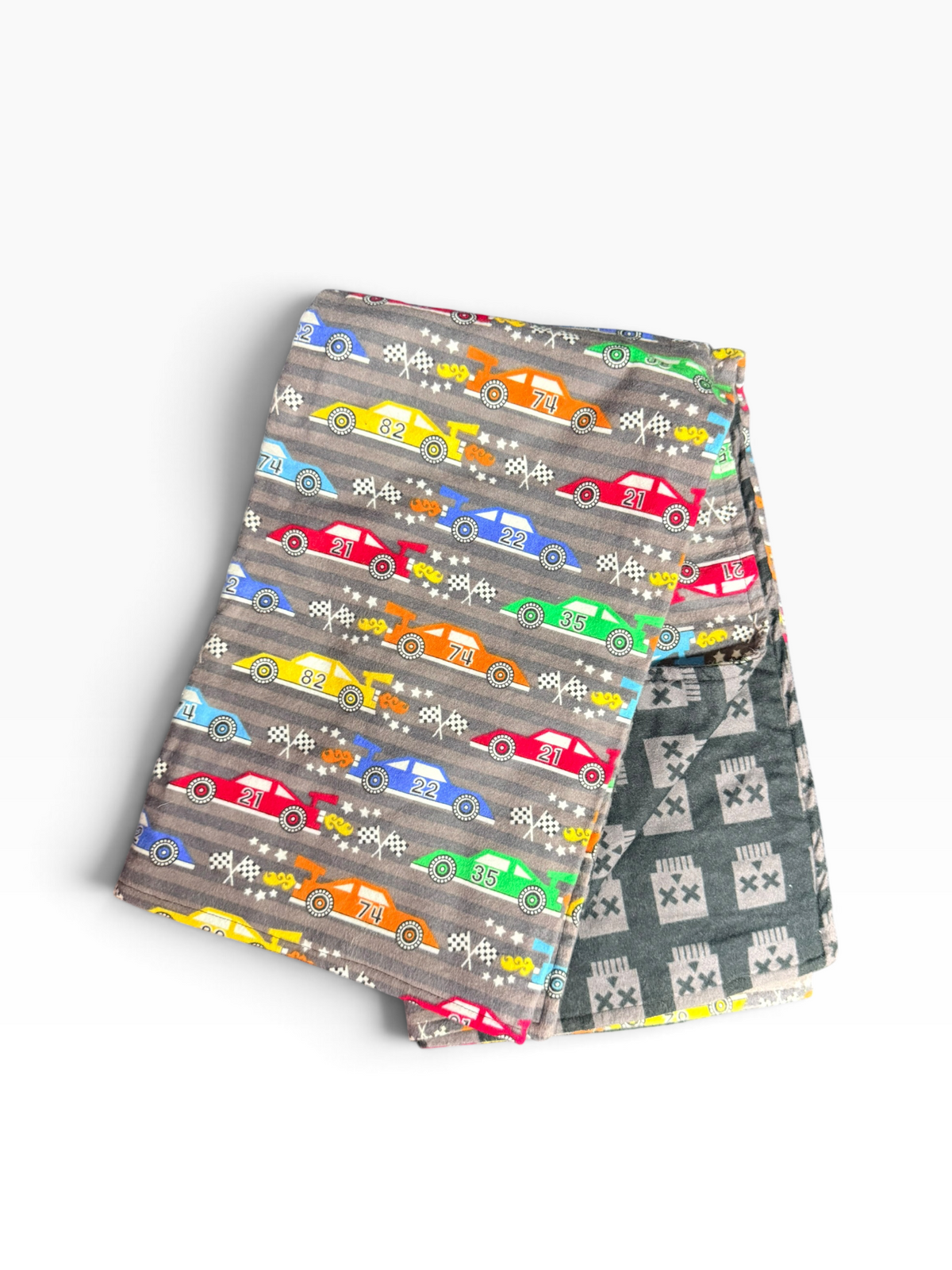 Race car flannel pet blanket