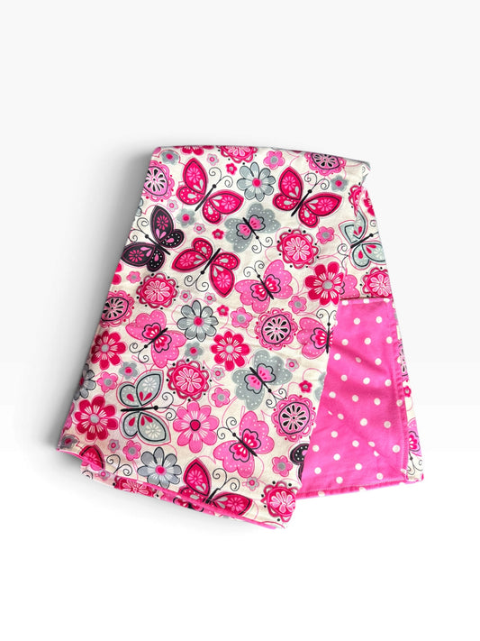 Floral and dots flannel pet blanket