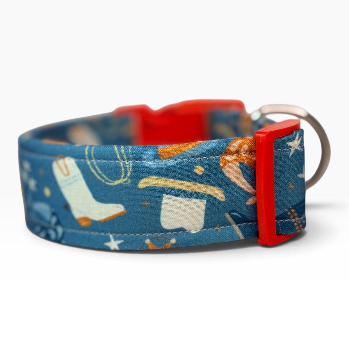 Cowboy Western Handmade dog collar, Handmade Pet Collar with Heavy-Duty Webbing & Stainless Steel Hardware