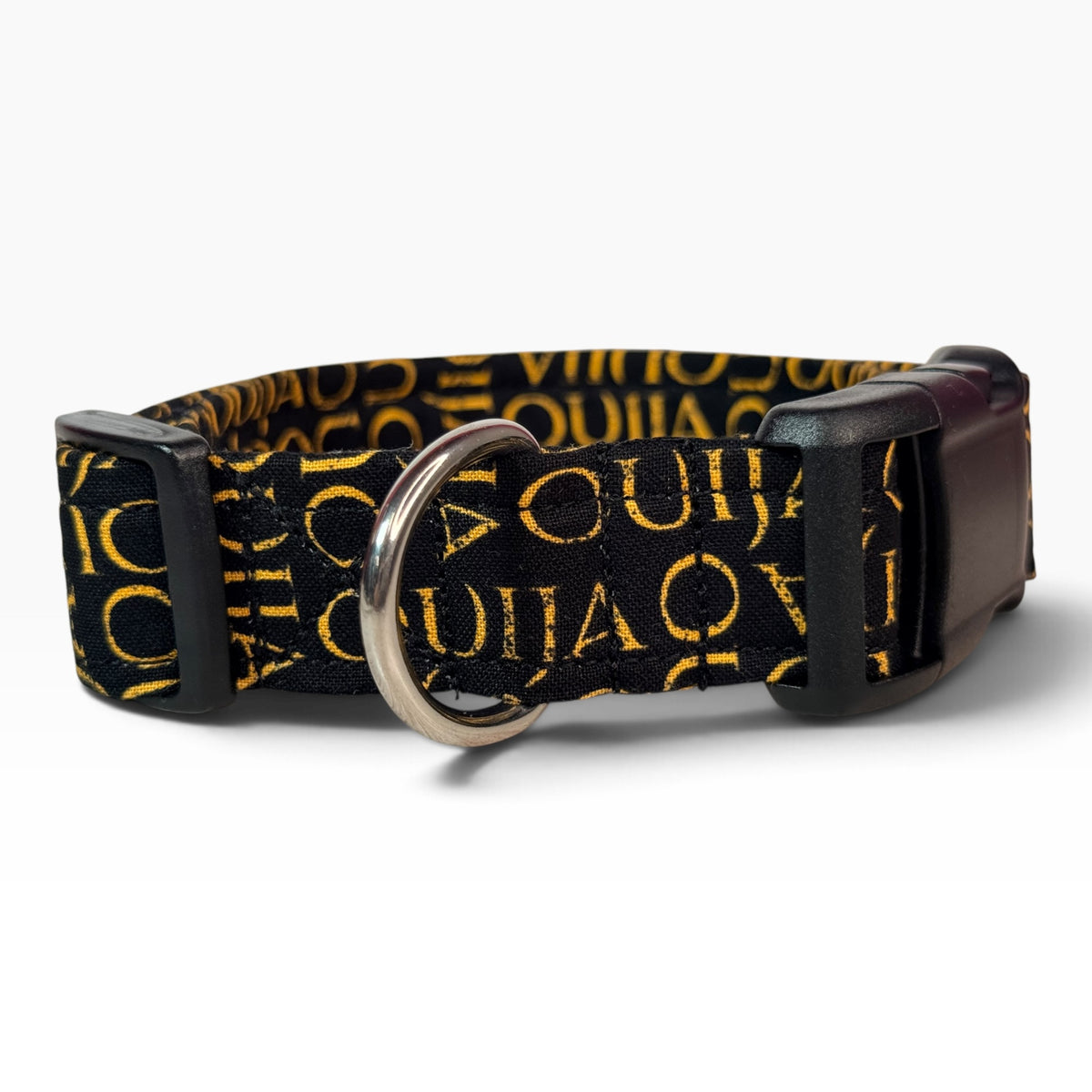 Halloween Ouija Handmade dog collar,  Handmade Pet Collar with Heavy-Duty Webbing & Stainless Steel Hardware