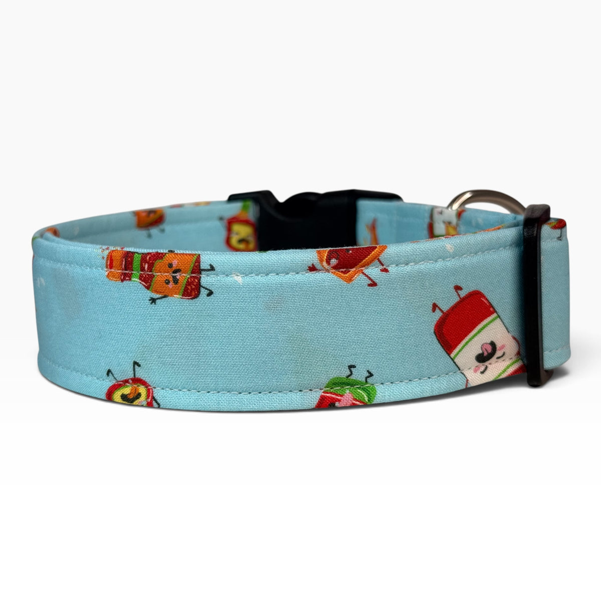 Spicy Sauces Handmade dog collar, Handmade Pet Collar with Heavy-Duty Webbing & Stainless Steel Hardware