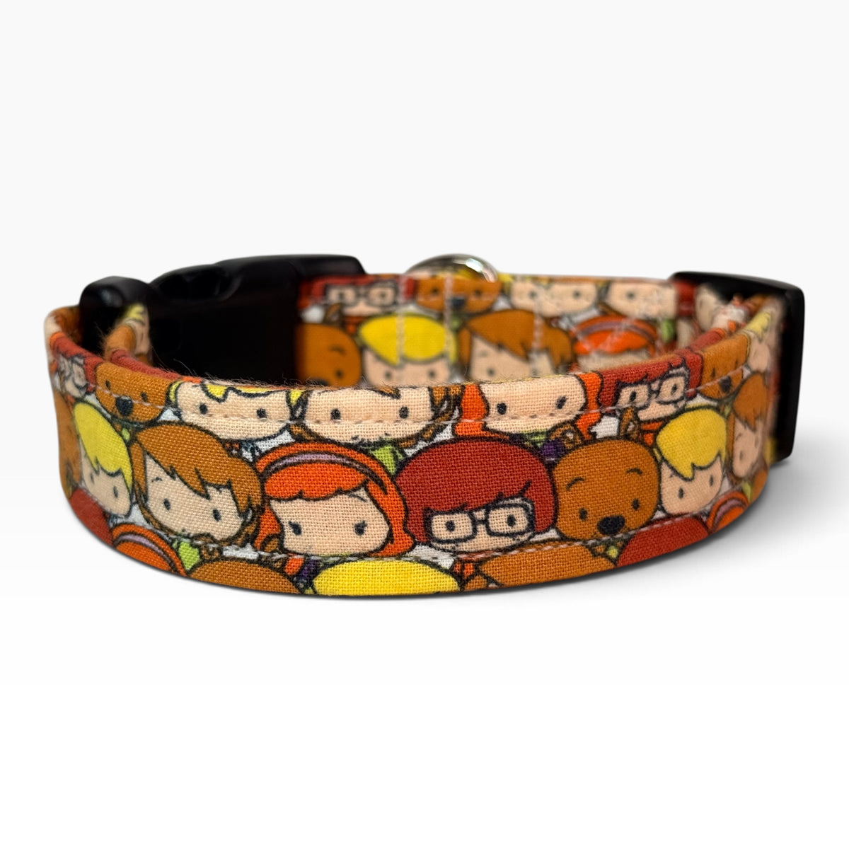 Cartoon Mystery Kids Handmade dog collar,  Handmade Pet Collar with Heavy-Duty Webbing & Stainless Steel Hardware