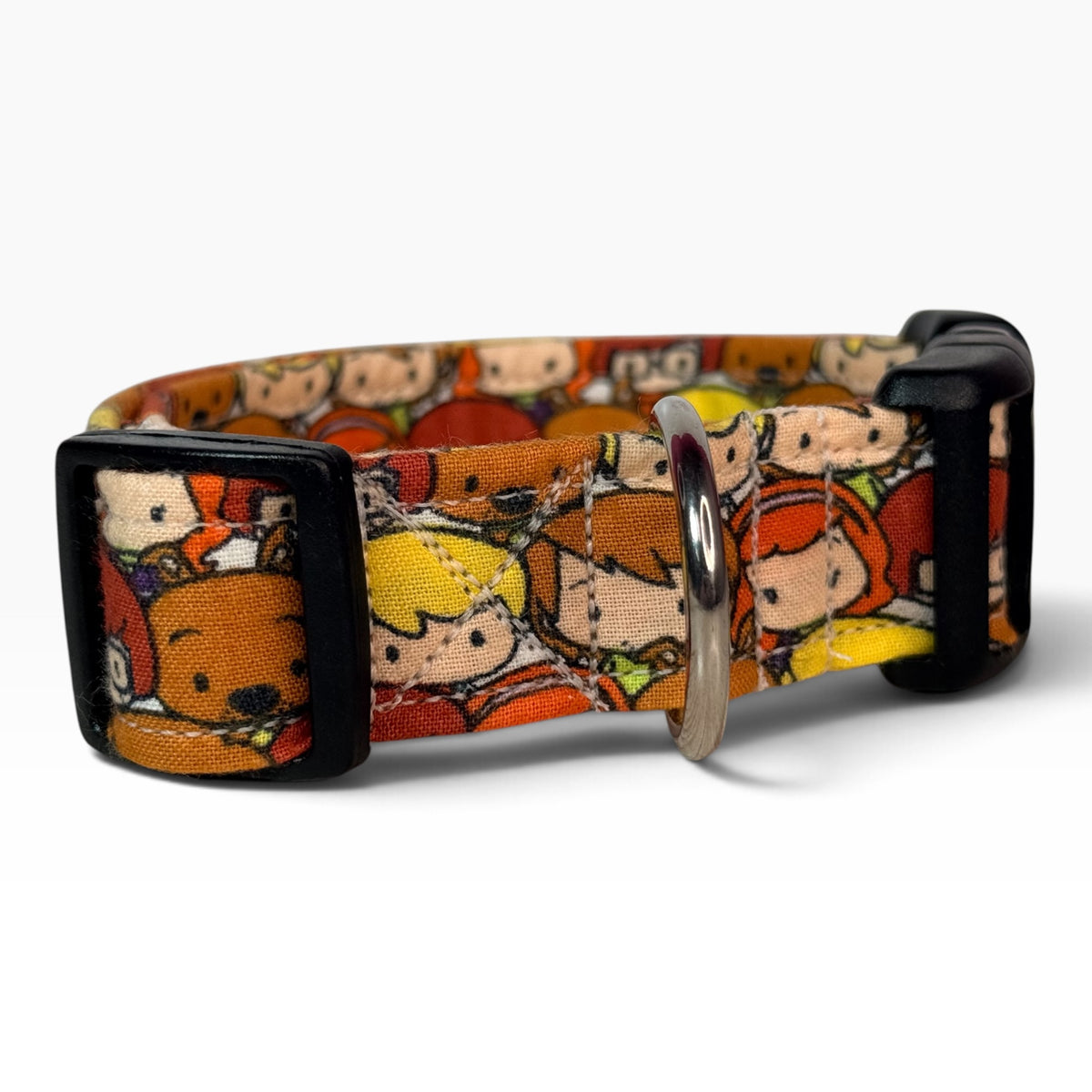 Cartoon Mystery Kids Handmade dog collar,  Handmade Pet Collar with Heavy-Duty Webbing & Stainless Steel Hardware