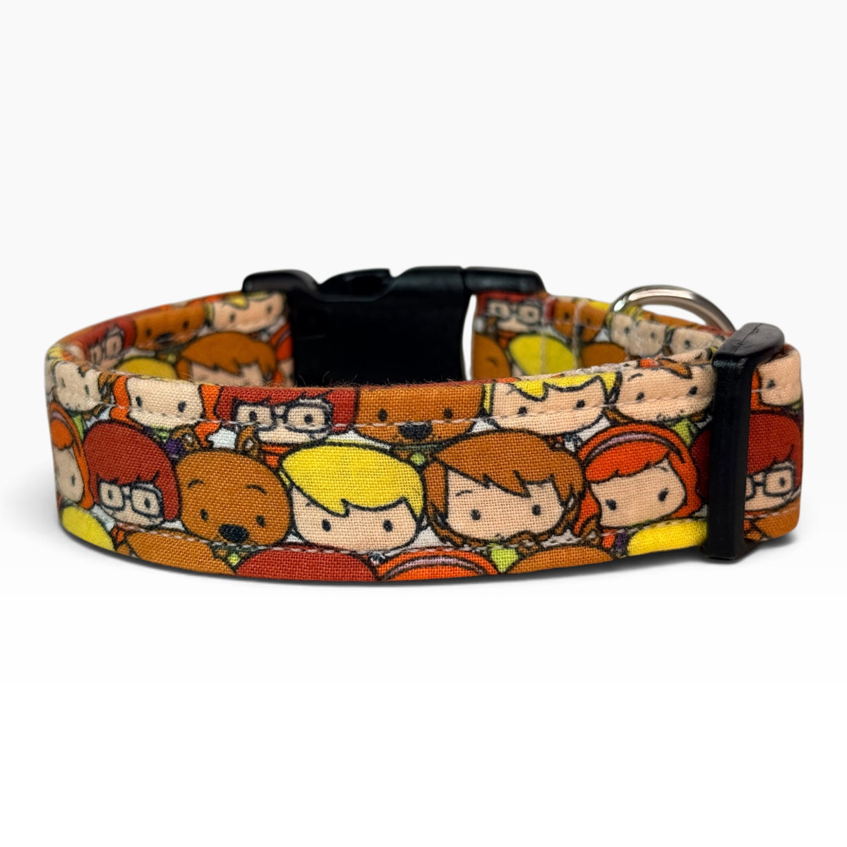 Cartoon Mystery Kids Handmade dog collar,  Handmade Pet Collar with Heavy-Duty Webbing & Stainless Steel Hardware