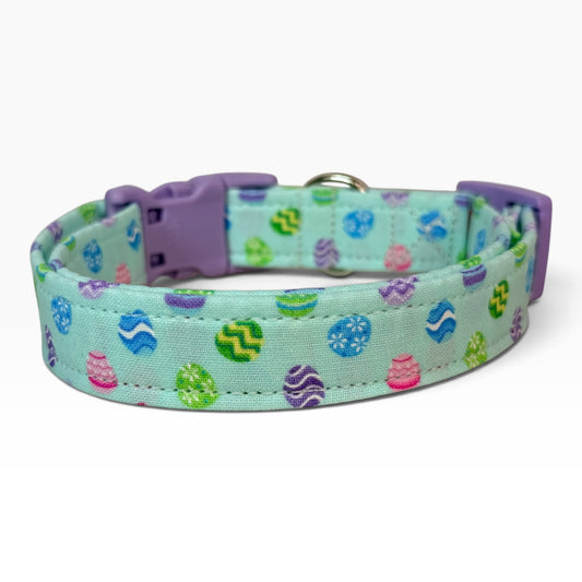 Easter Egg Handmade dog collar,  Handmade Pet Collar with Heavy-Duty Webbing & Stainless Steel Hardware
