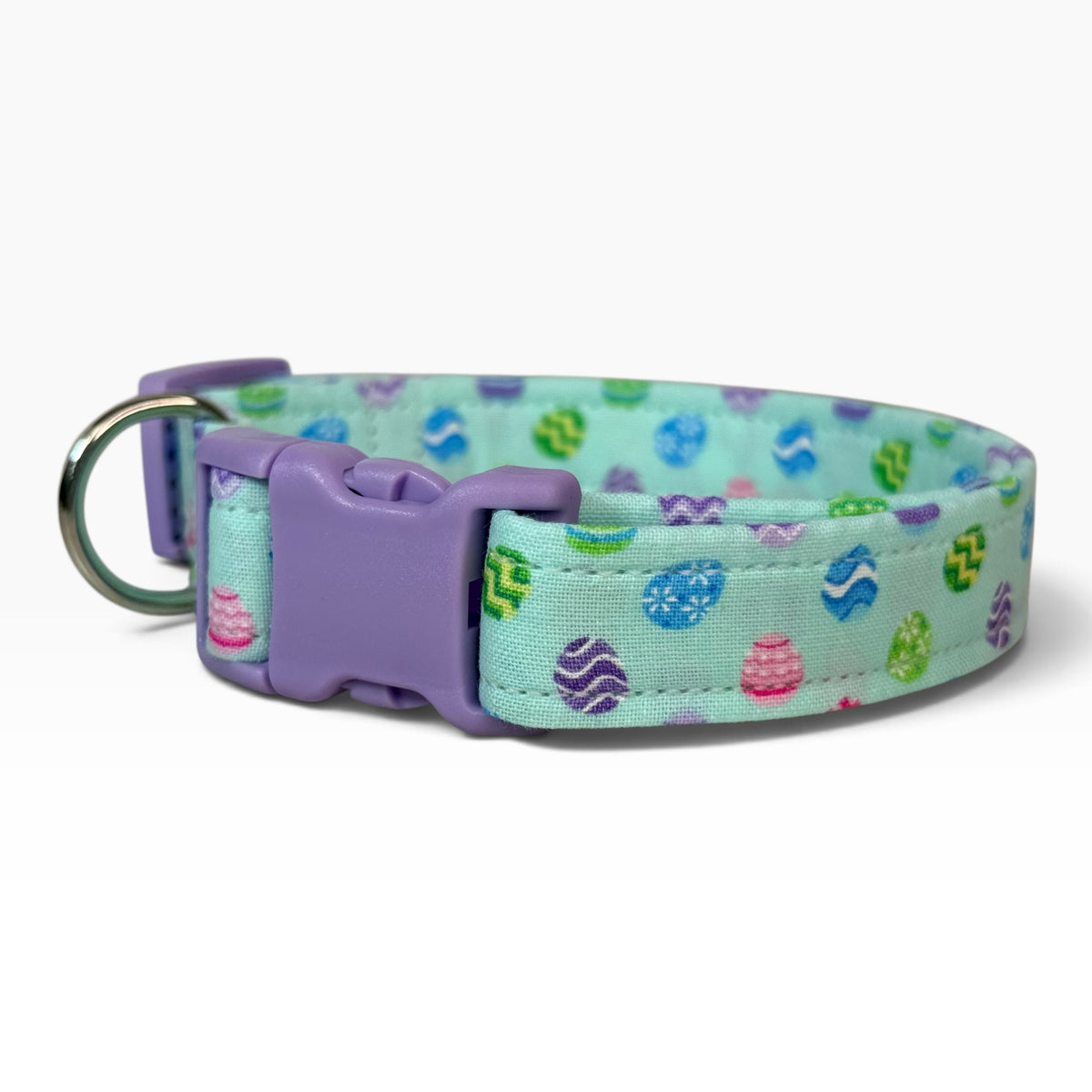 Easter Egg Handmade dog collar,  Handmade Pet Collar with Heavy-Duty Webbing & Stainless Steel Hardware