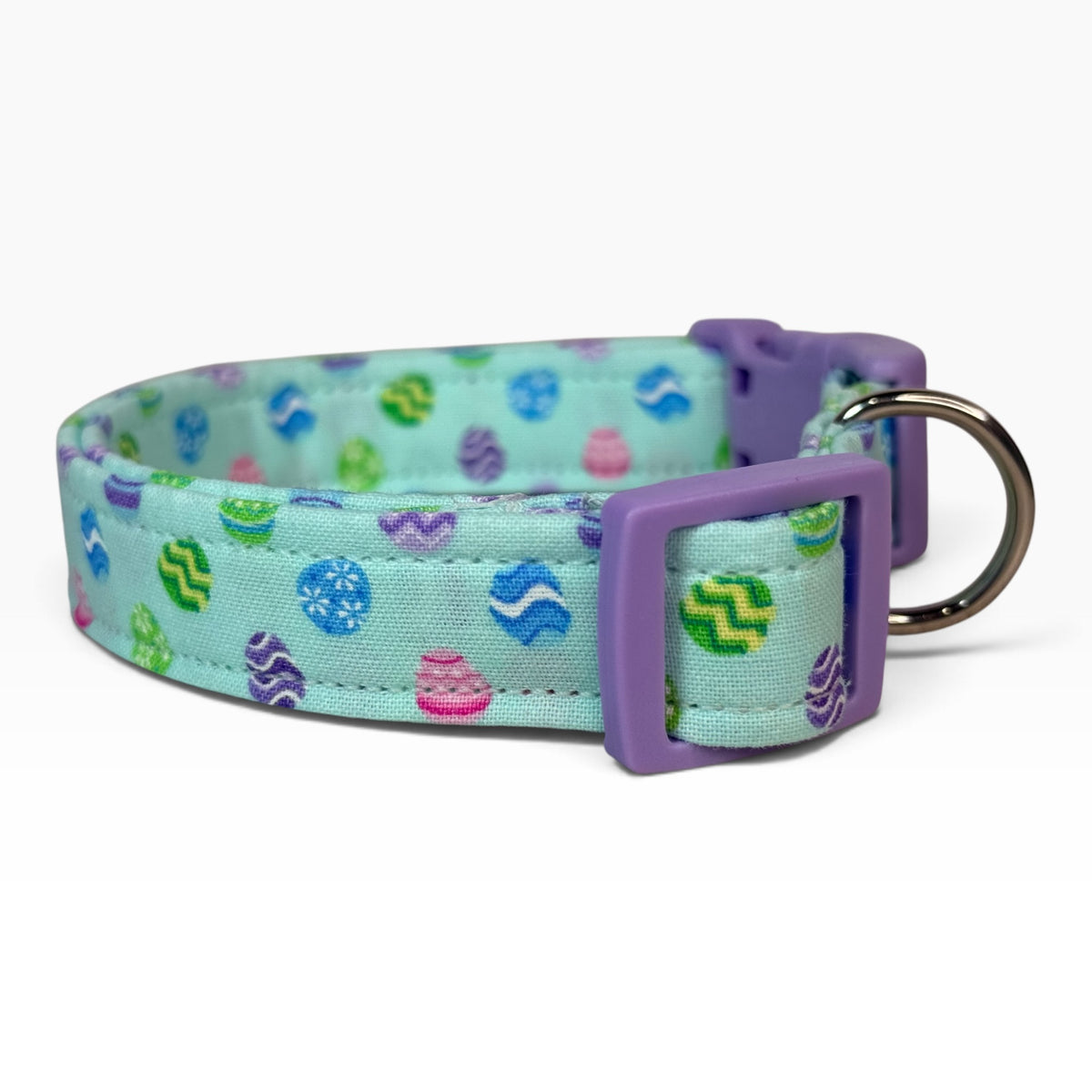 Easter Egg Handmade dog collar,  Handmade Pet Collar with Heavy-Duty Webbing & Stainless Steel Hardware