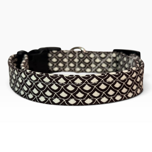 Scallop Handmade dog collar,  Handmade Pet Collar with Heavy-Duty Webbing & Stainless Steel Hardware