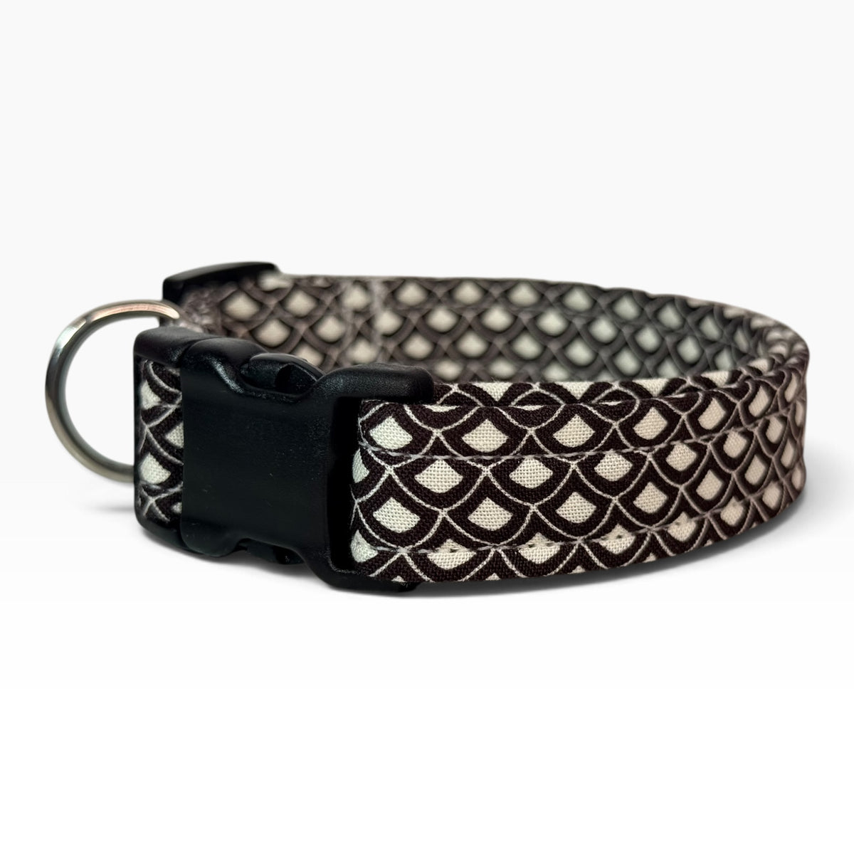 Scallop Handmade dog collar,  Handmade Pet Collar with Heavy-Duty Webbing & Stainless Steel Hardware