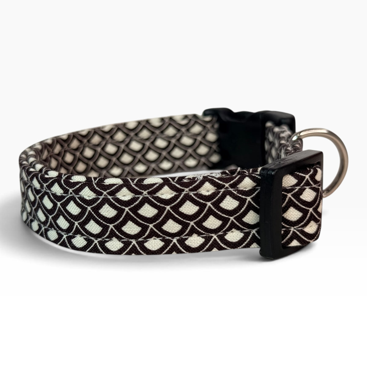Scallop Handmade dog collar,  Handmade Pet Collar with Heavy-Duty Webbing & Stainless Steel Hardware