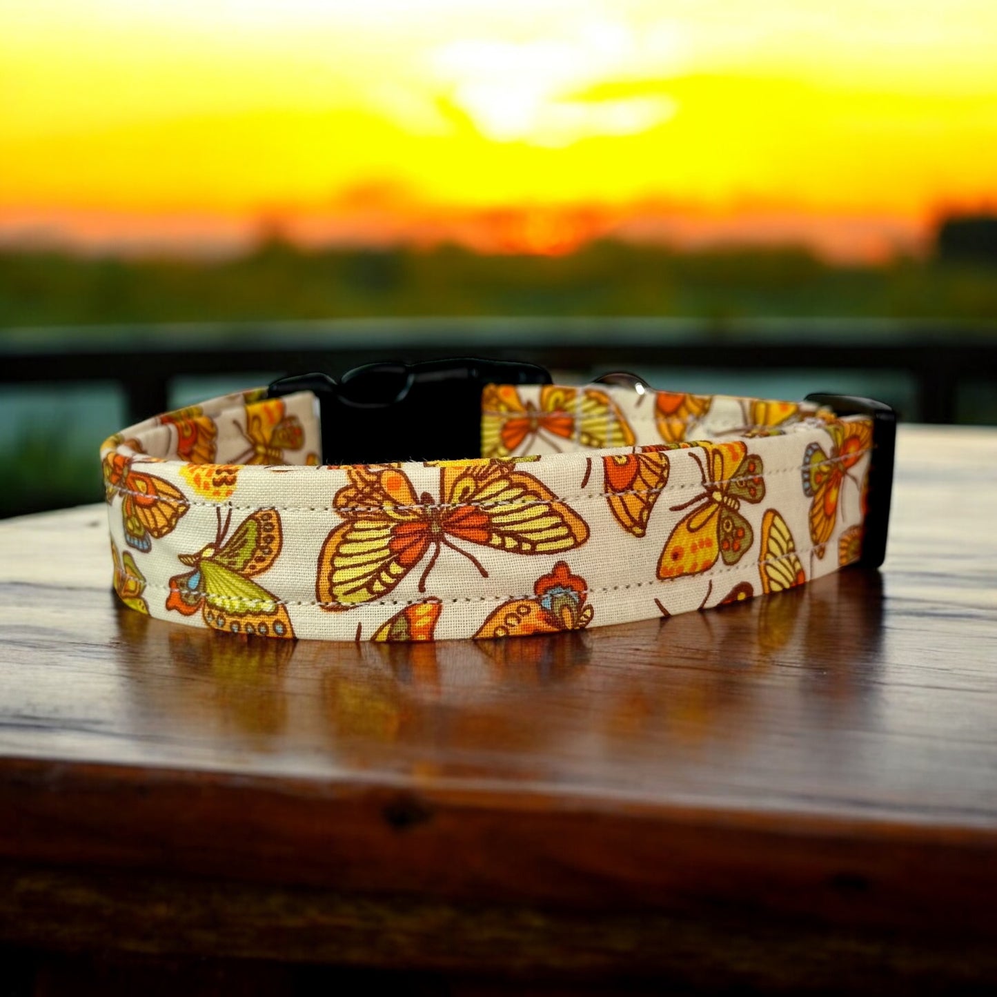 Butterfly Dog collar, handmade side release dog collar