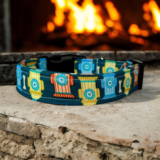 Fire Hydrant Dog collar, handmade side release dog collar