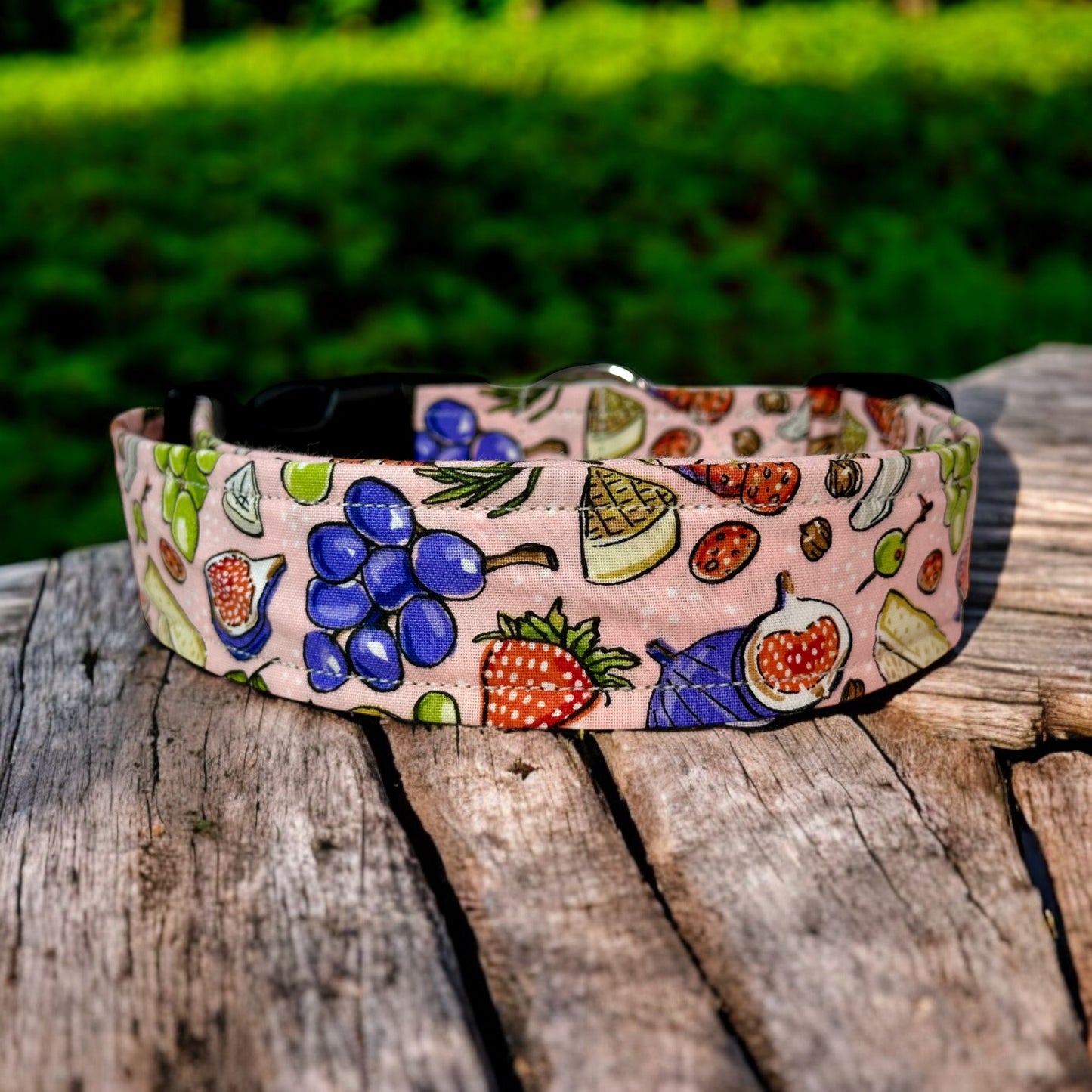 Charcuterie Food Dog collar, handmade side release dog collar