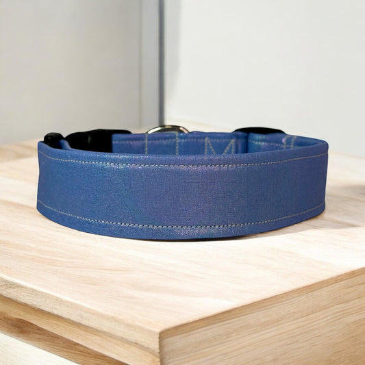 Periwinkle iridescent Dog collar, handmade side release dog collar