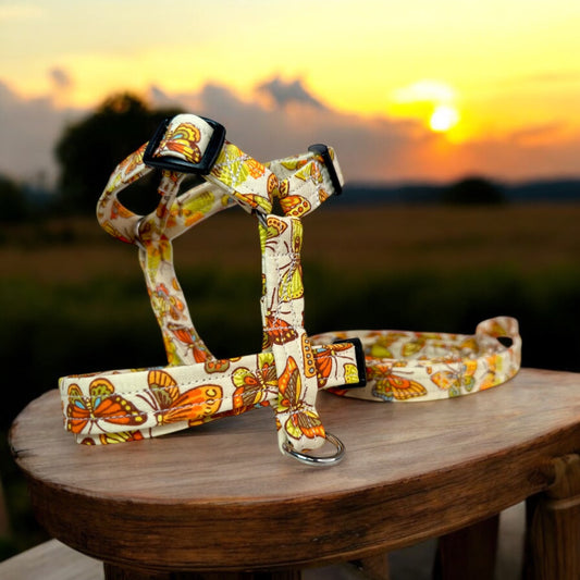 Butterfly Dog harness, Standard roman harness or Step in harness. With or without matching leash
