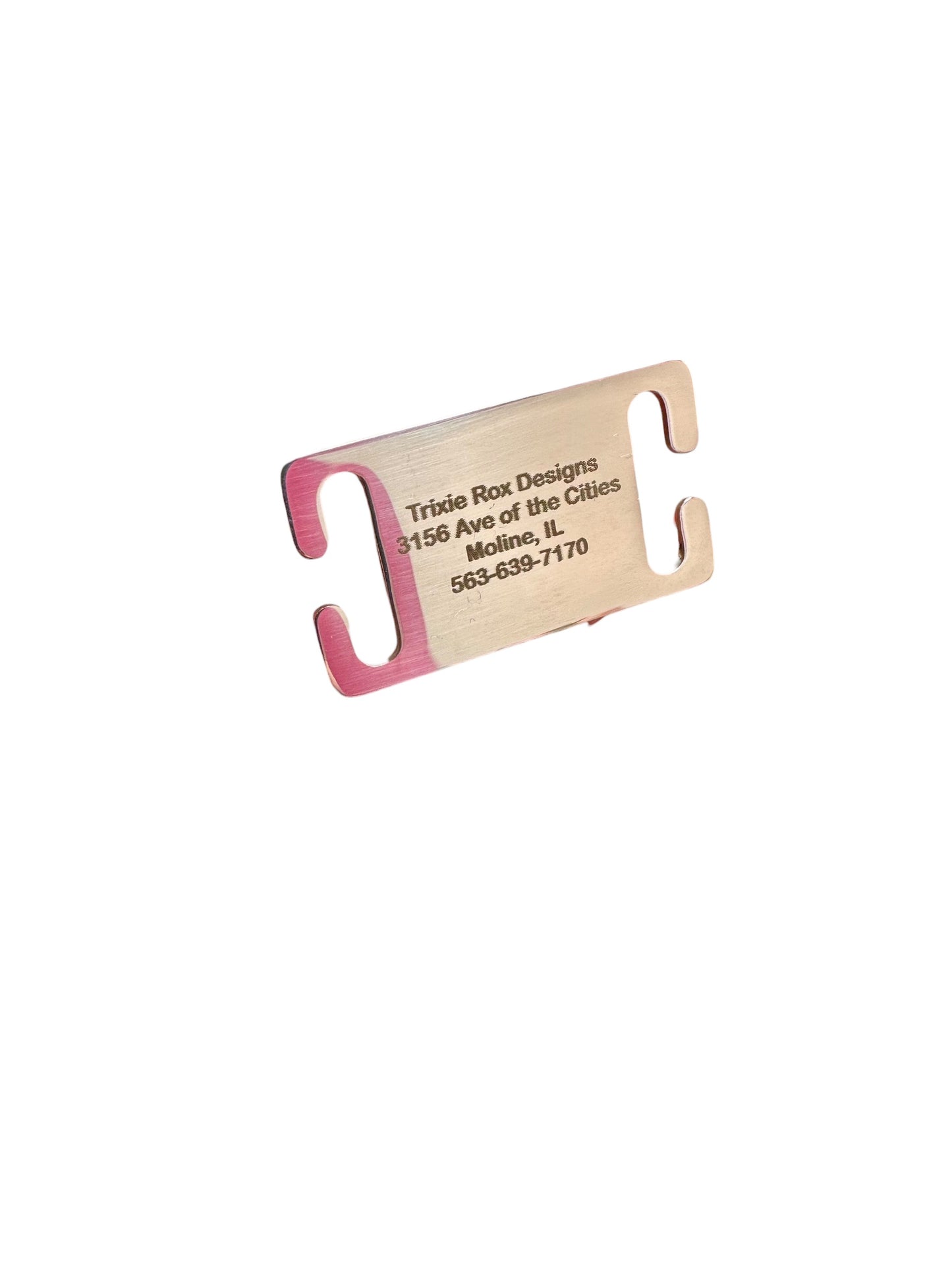 Engraved slide on pet tag