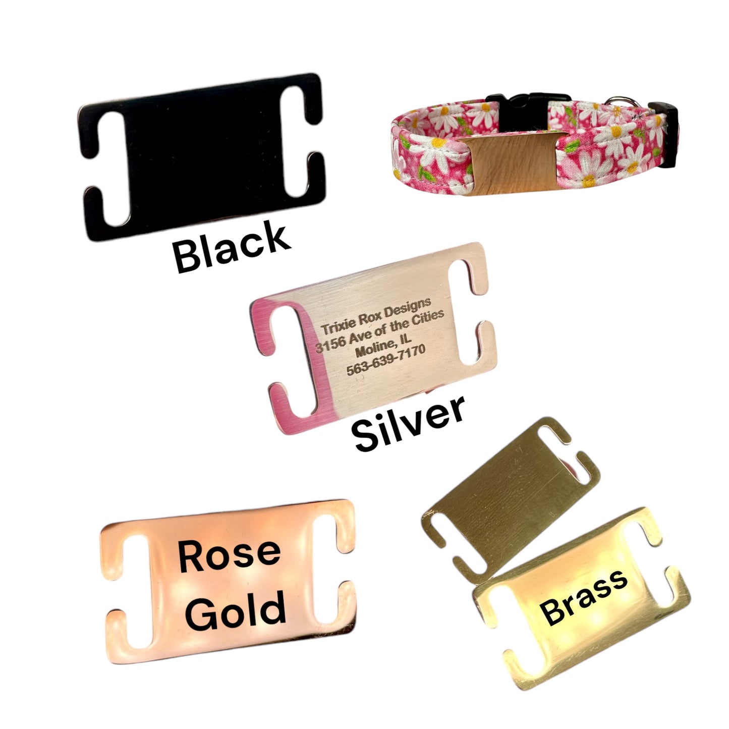 Engraved slide on pet tag