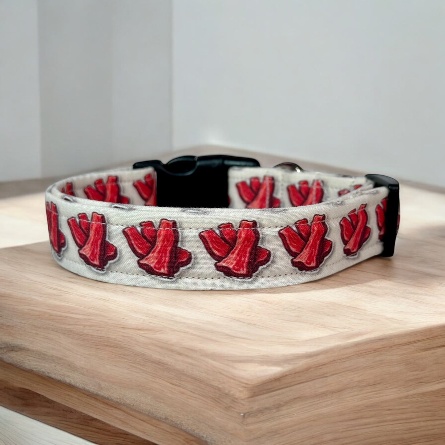 Beef Jerky Food Dog collar, handmade side release dog collar