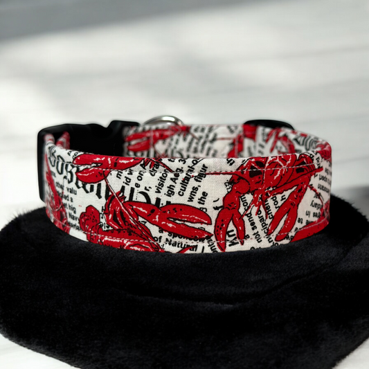 Lobster Dog collar, handmade side release dog collar