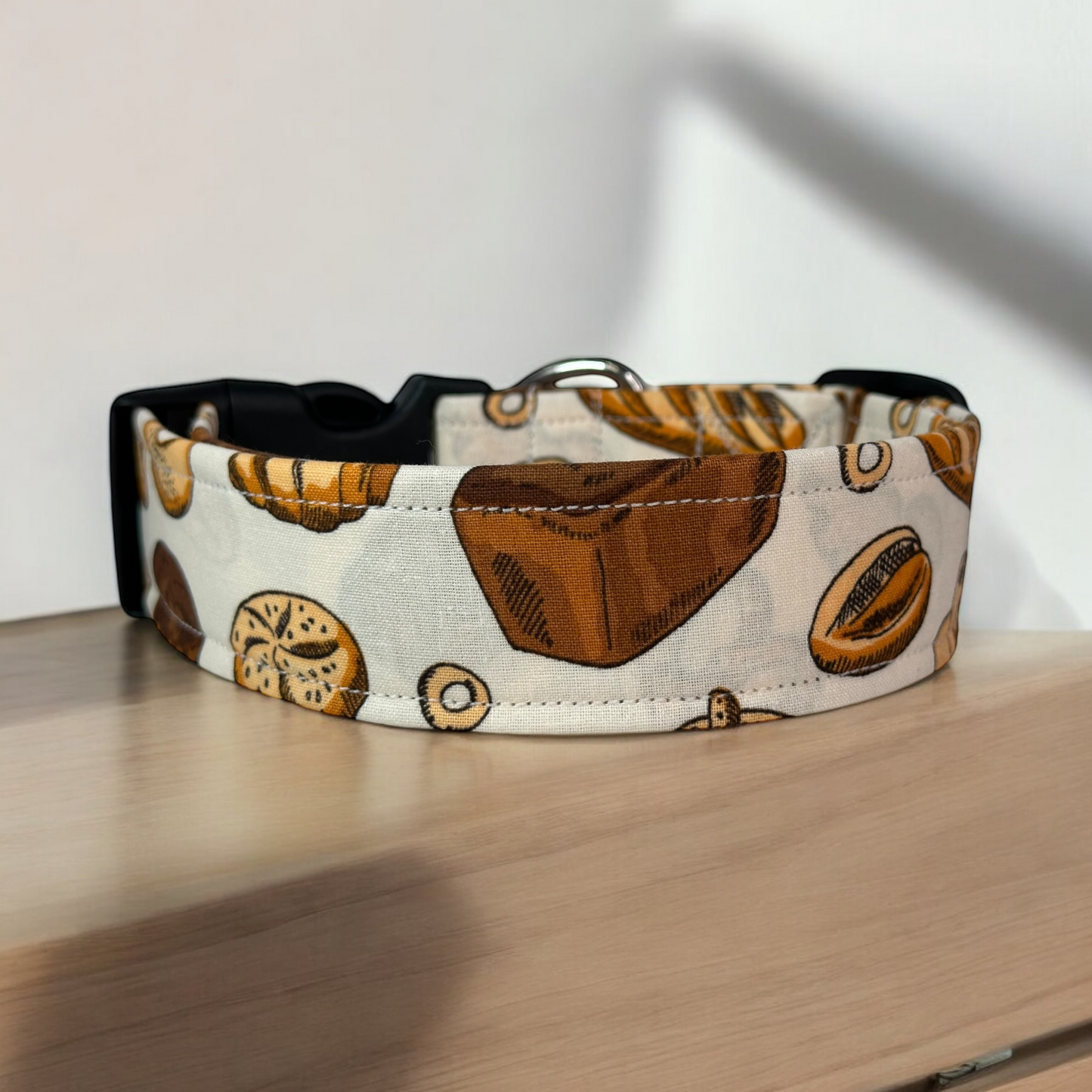 Bread dog collar, food Dog collar, handmade side release dog collar