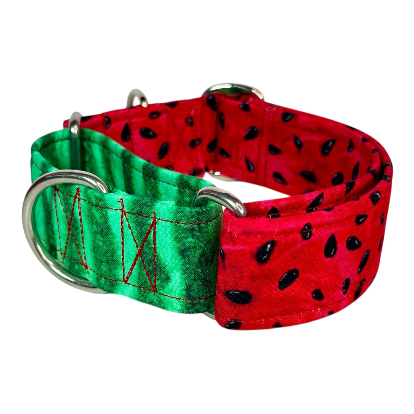 Watermelon martingale dog collar - No buckle, gentle choke training collar, or leash