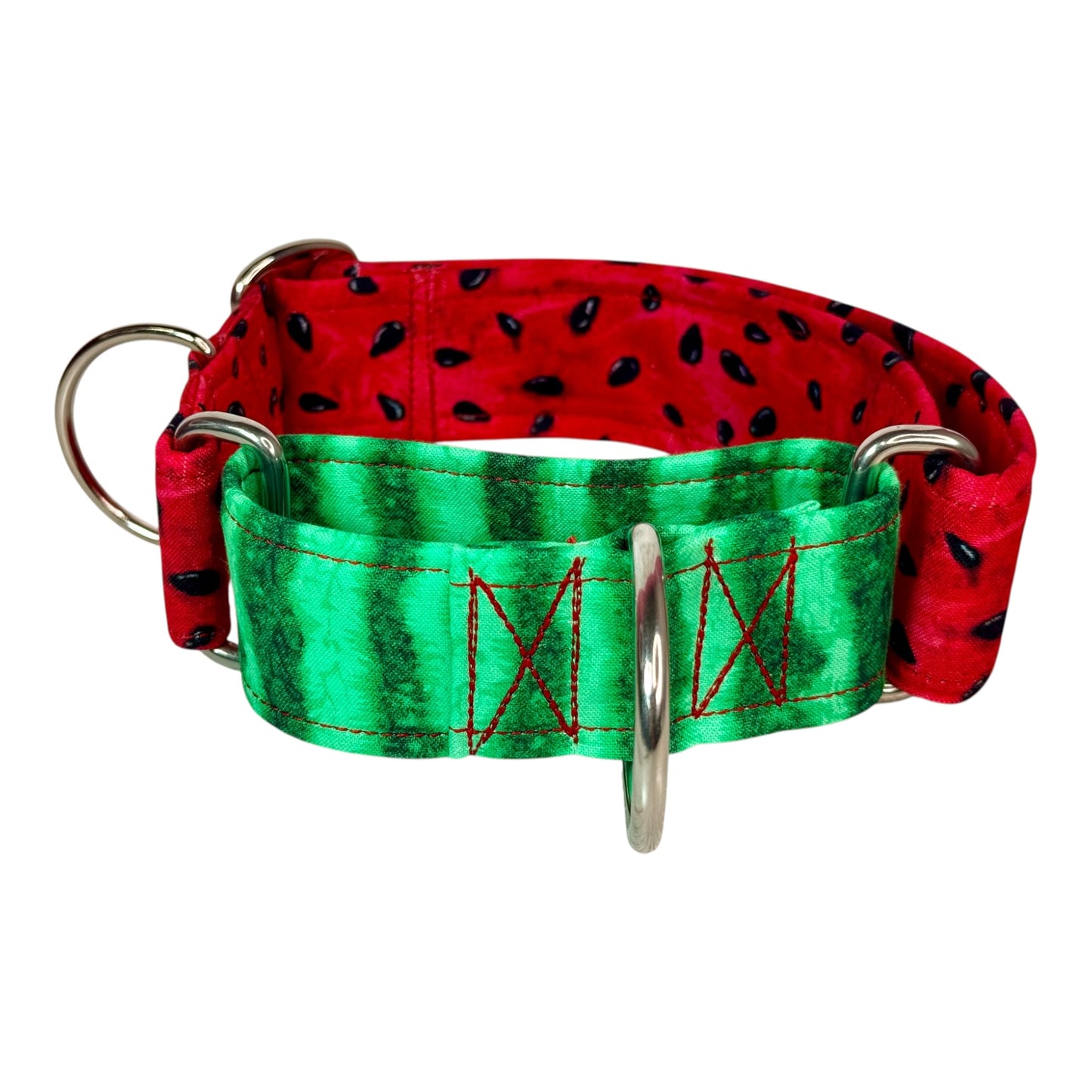 Watermelon martingale dog collar - No buckle, gentle choke training collar, or leash